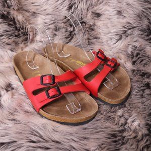 Birkenstock Ibiza Red Leather Sandals